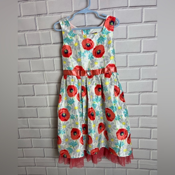 DOLLIE ME Floral Sleeveless Dress with Red Poppies/size 6 - Picture 10 of 12